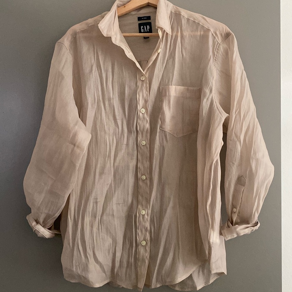 GAP Sheer boyfriend button down